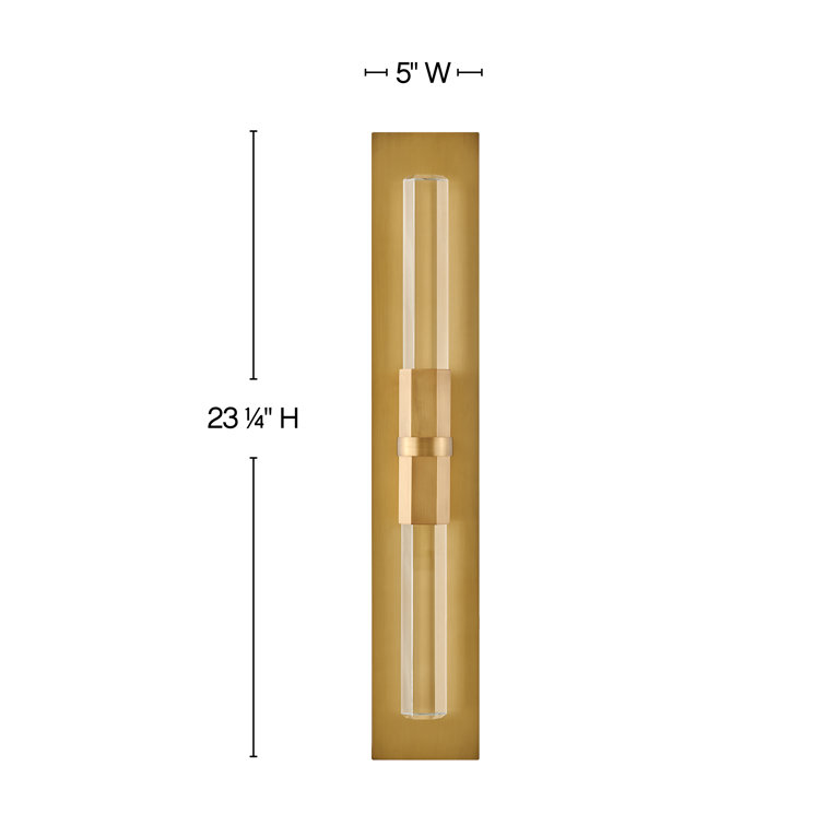 Heritage Brass LED Sconce with Clear Crystal