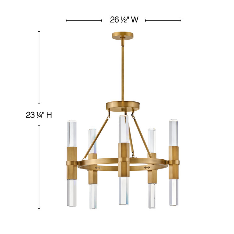 Heritage Brass and Crystal 10-Light LED Chandelier