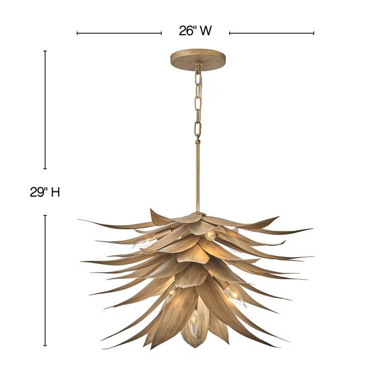 Agave 30" Burnished Gold 7-Light Statement Pendant