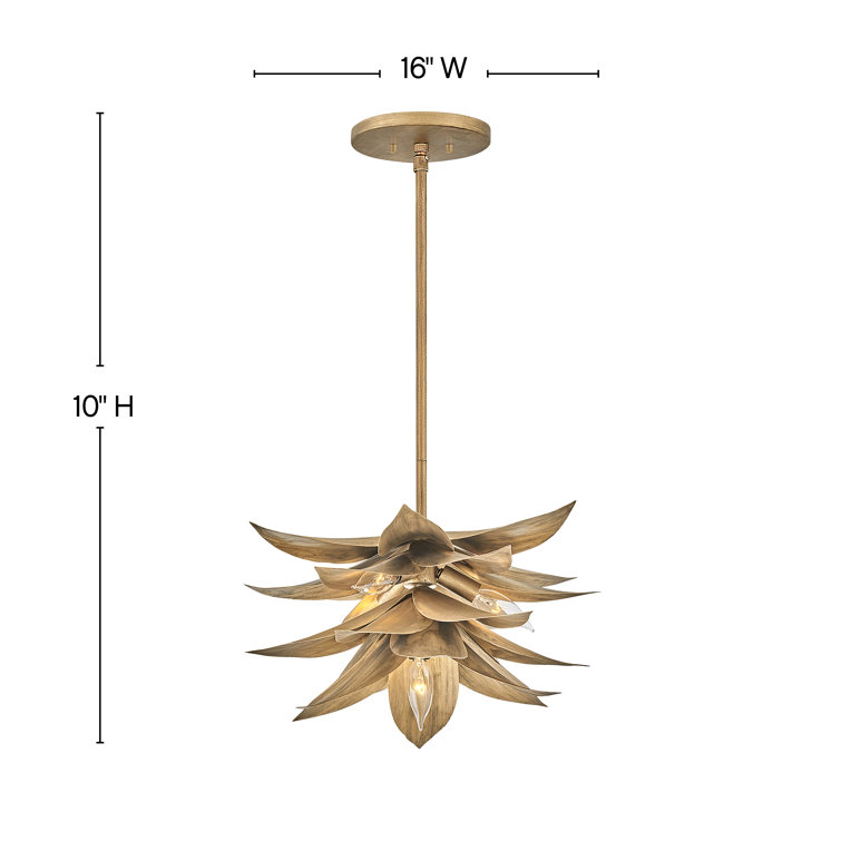 Burnished Gold 4-Light Bohemian Pendant with LED Option