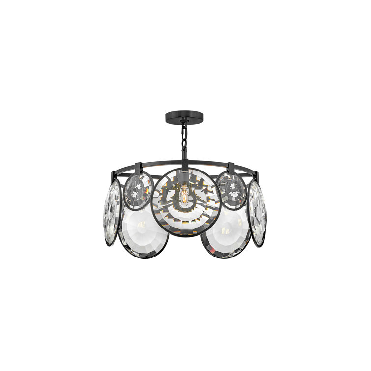 Elegant Nala Black Optic Crystal 5-Light LED Pendant
