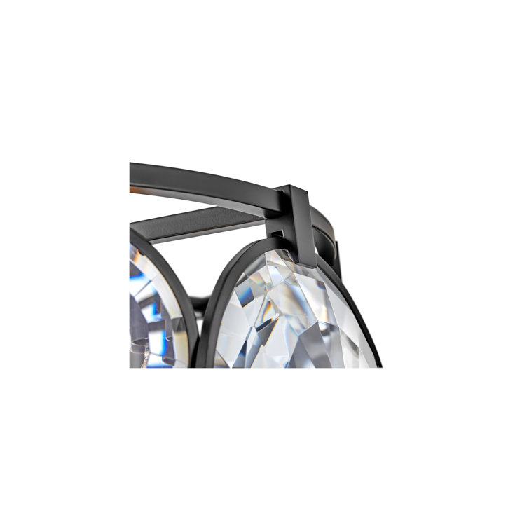 Elegant Nala Black Optic Crystal 5-Light LED Pendant