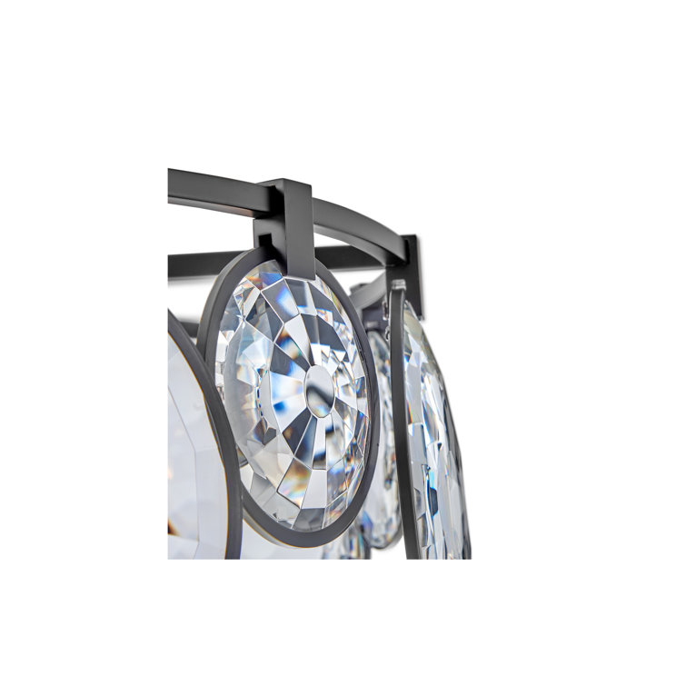 Elegant Nala Black Optic Crystal 5-Light LED Pendant