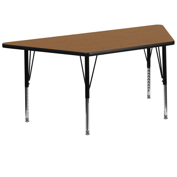 Trapezoid Grey Laminate Activity Table with Adjustable Legs