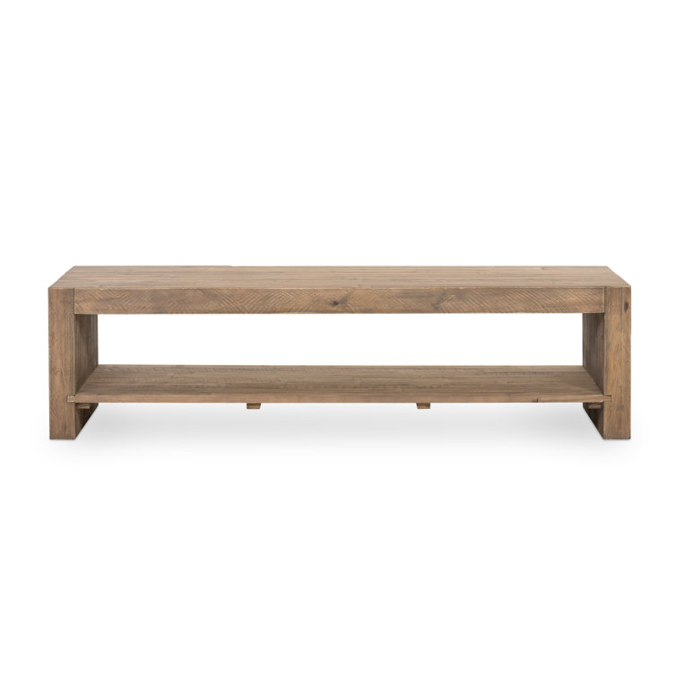 Sierra Rustic Natural Pine Outdoor Coffee Table with Storage