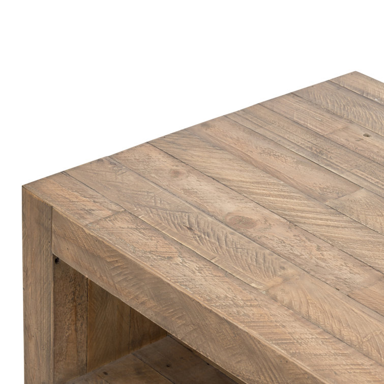 Sierra Rustic Natural Pine Outdoor Coffee Table with Storage