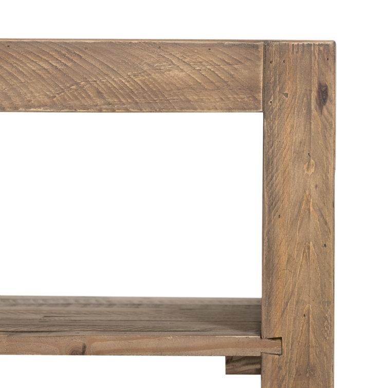 Sierra Rustic Natural Pine Outdoor Coffee Table with Storage