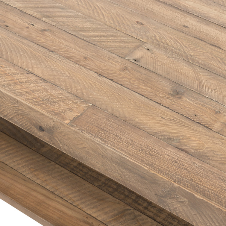 Sierra Rustic Natural Pine Outdoor Coffee Table with Storage