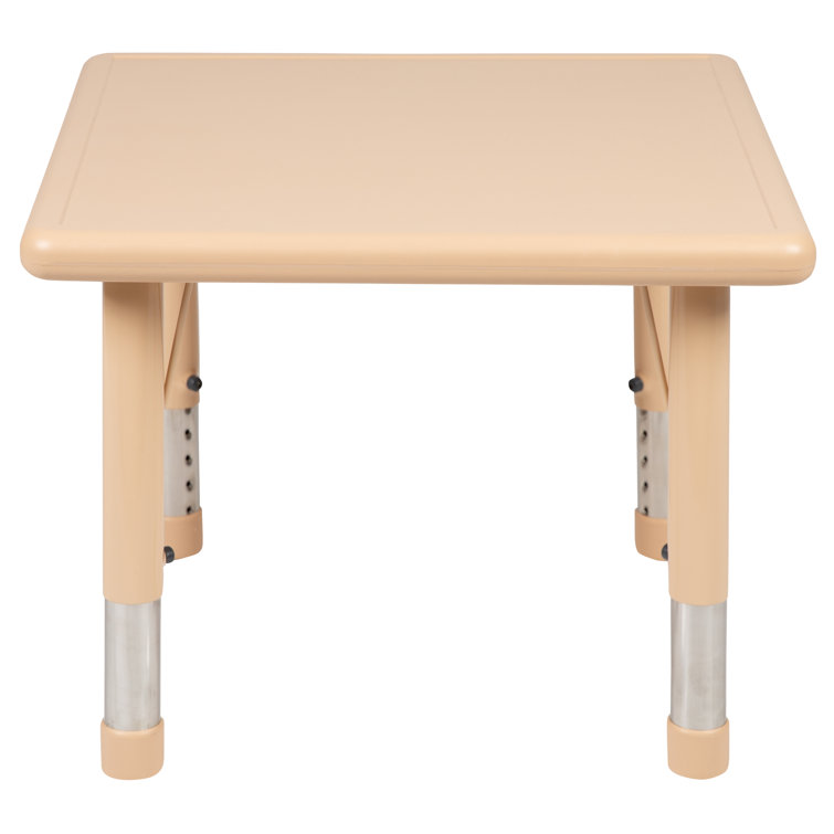 Natural Square Plastic Adjustable Kids Activity Table 24"