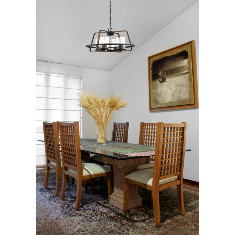 Ryder Minimalist Farmhouse 4-Light Chandelier in Forged Black