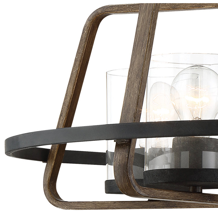 Ryder Minimalist Farmhouse 4-Light Chandelier in Forged Black