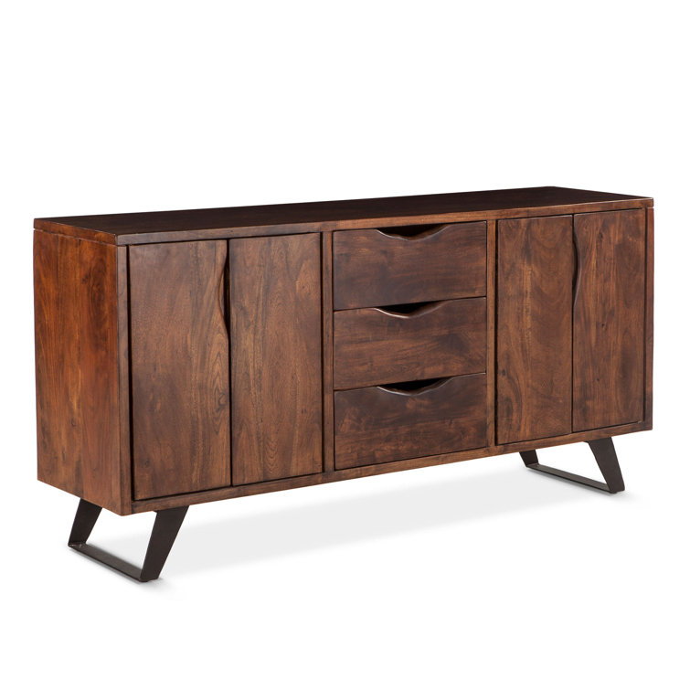Nottingham Loft 68'' Buffet with Live Edge and Iron Base