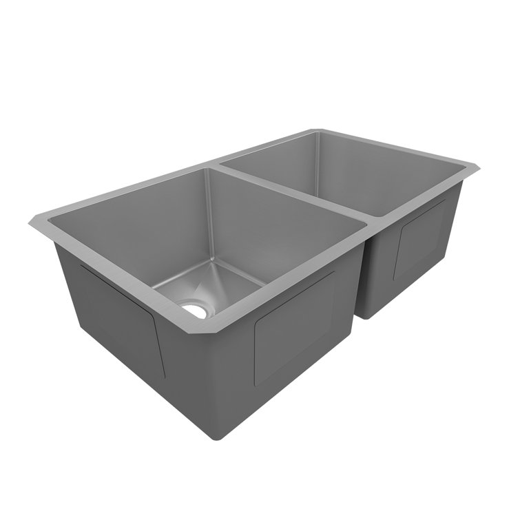 Sinber 32" Stainless Steel Double Bowl Drop-In Kitchen Sink