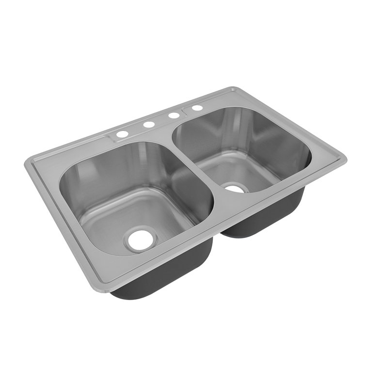 Sinber 32" Stainless Steel Double Bowl Kitchen Sink