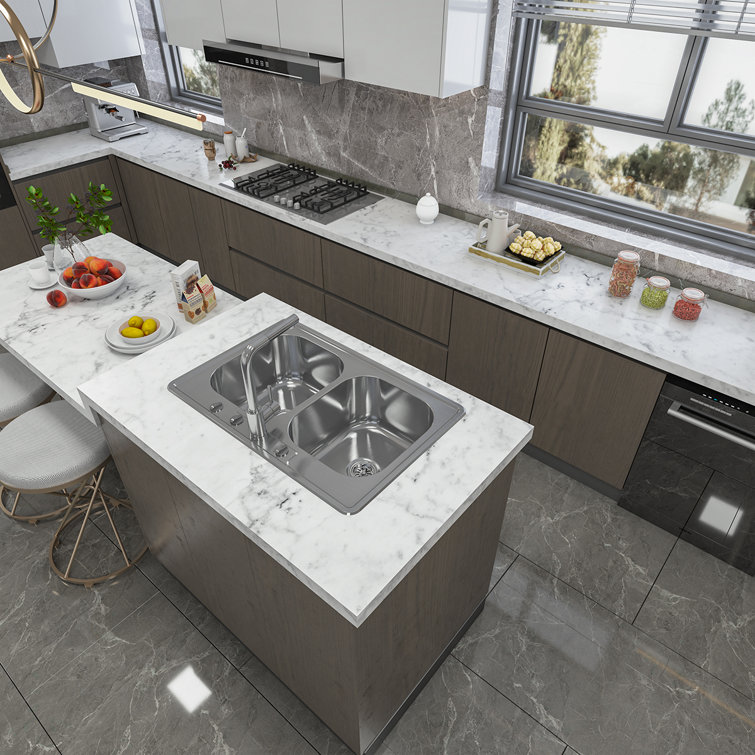 Sinber 32" Stainless Steel Double Bowl Kitchen Sink