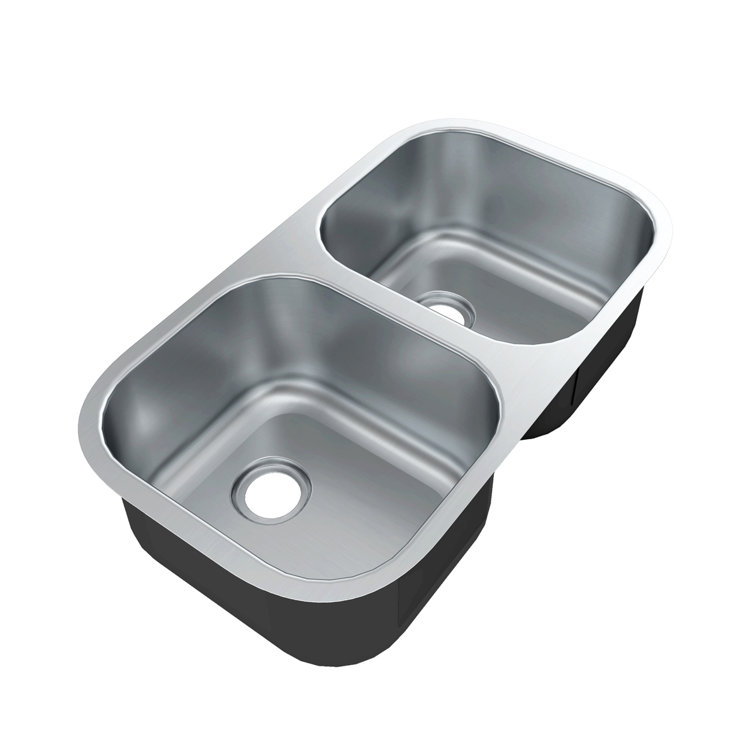 Sinber 32'' x 18'' Stainless Steel Double Bowl Undermount Kitchen Sink