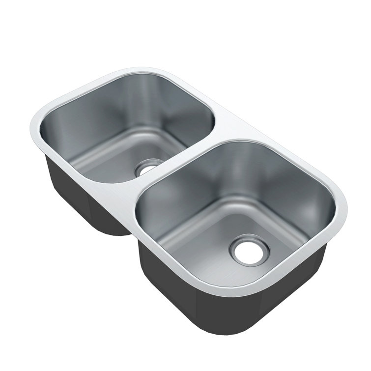 Sinber 32'' x 18'' Stainless Steel Double Bowl Undermount Kitchen Sink