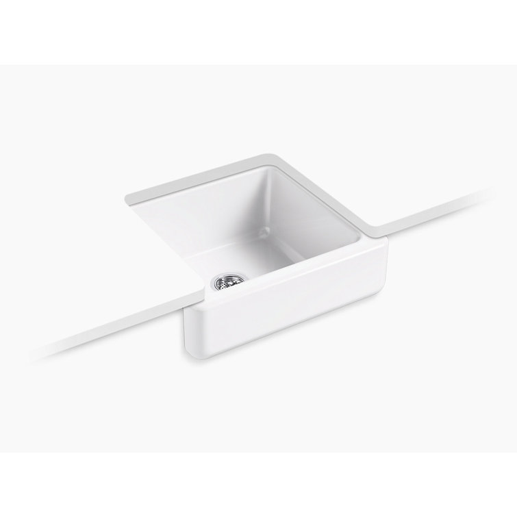 White 24-Inch Cast Iron Farmhouse Single Bowl Kitchen Sink