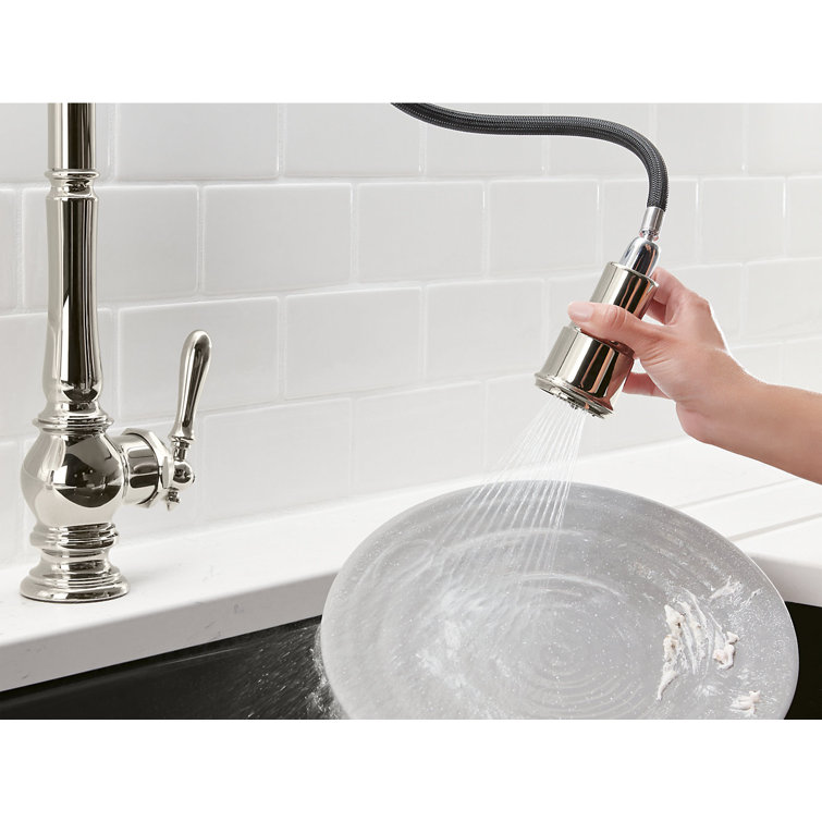 Vibrant French Gold Pull-Down Kitchen Faucet with Sprayhead