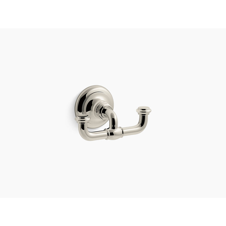 Polished Nickel Double Wall Mounted Robe Hook