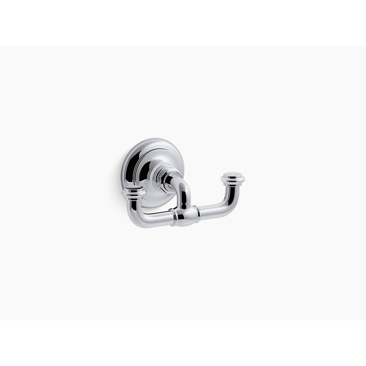 Polished Chrome Double Wall Mounted Robe Hook