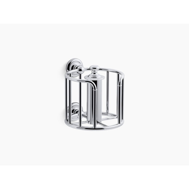 Polished Chrome Vintage Metal Toilet Tissue Carriage