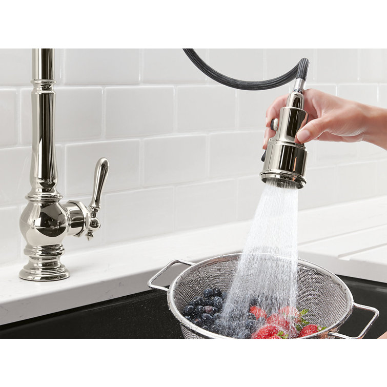Vibrant French Gold Pull-Down Kitchen Faucet with Sprayhead