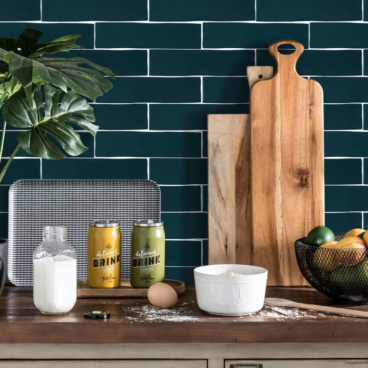 Petroleo Blue Ceramic Subway Wall Tile 3 x 12 Inch