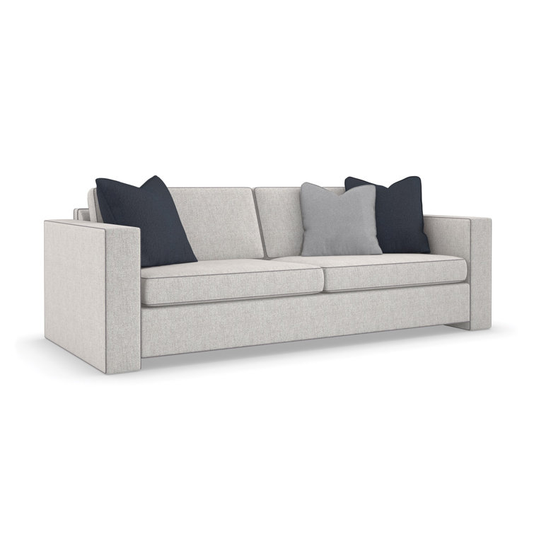 Light Gray Velvet Tufted Sleeper Sofa with Removable Cushions