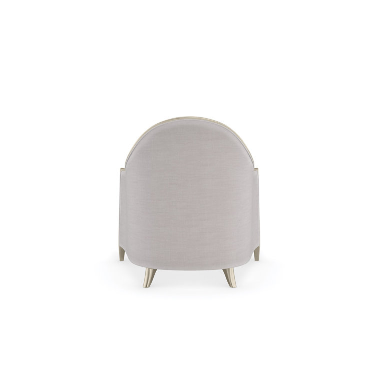 Gray Transitional Stationary Armchair with Metallic Frame