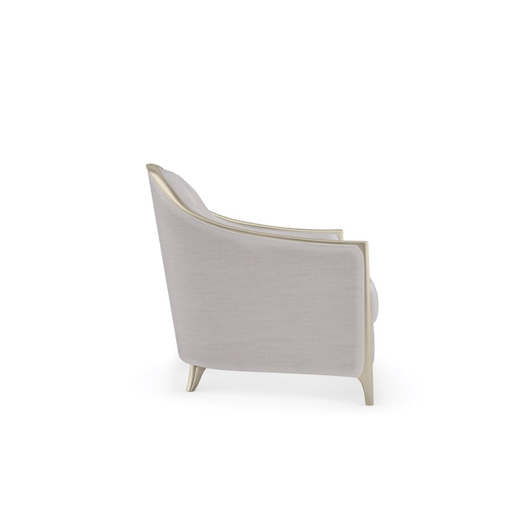 Gray Transitional Stationary Armchair with Metallic Frame
