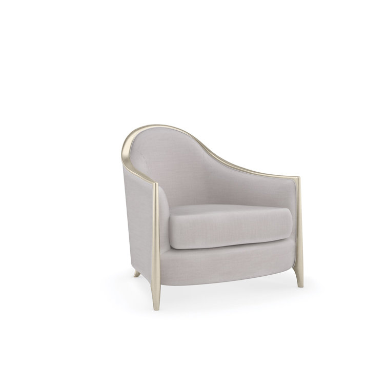 Gray Transitional Stationary Armchair with Metallic Frame