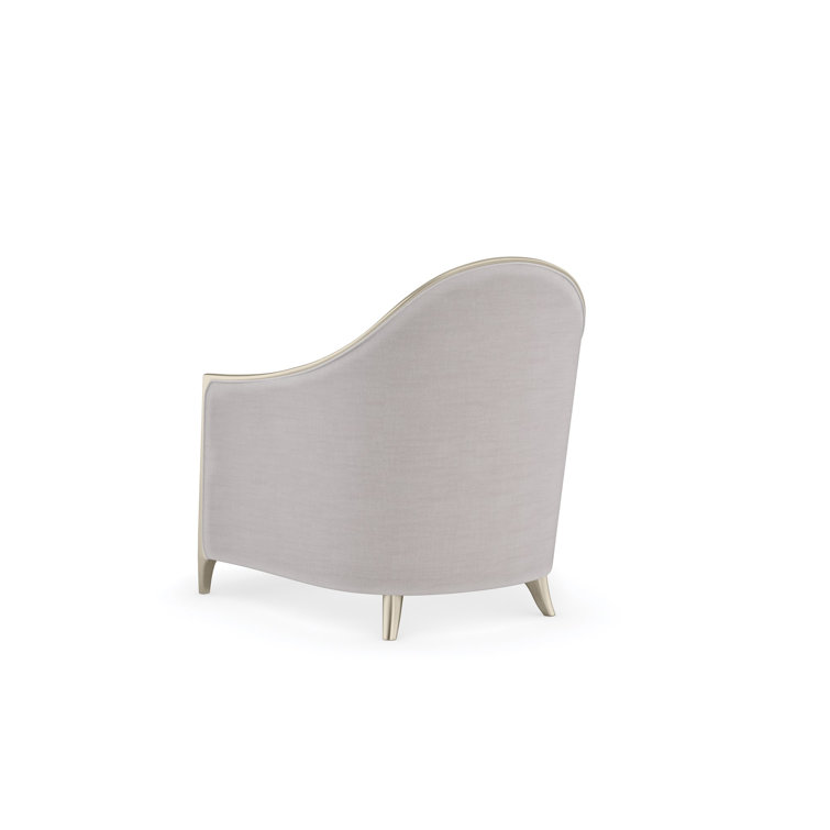 Gray Transitional Stationary Armchair with Metallic Frame