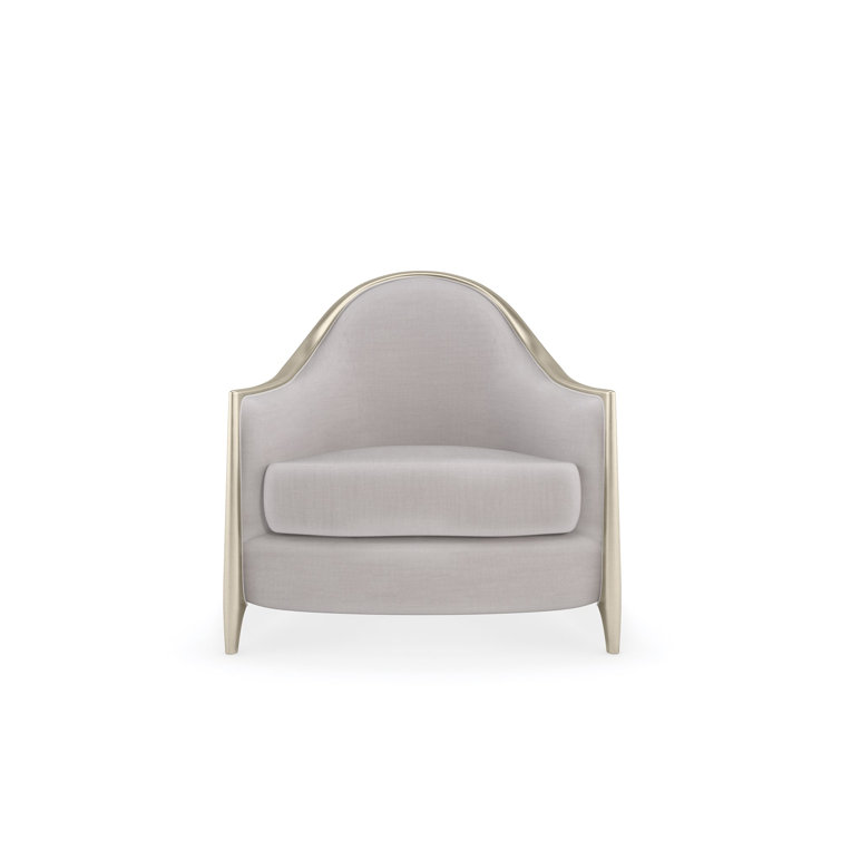 Gray Transitional Stationary Armchair with Metallic Frame