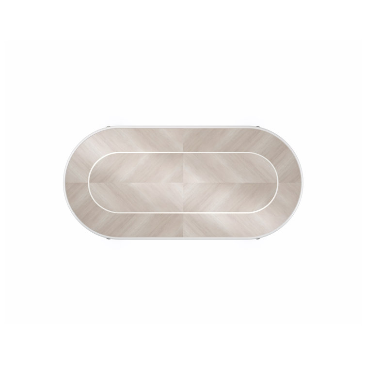 Brown and Silver Oval Extendable Wood Dining Table
