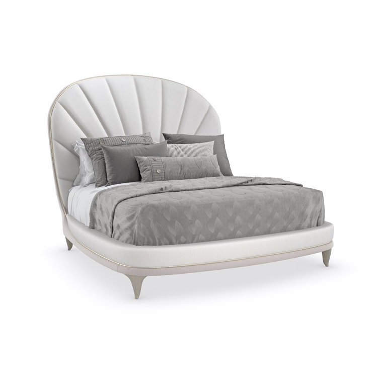 Lillian Gray Queen Upholstered Bed with Tufted Headboard and Drawer