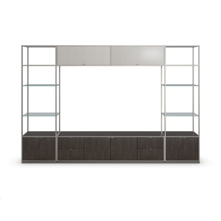 Sepia Thunder Wood and Glass Display Bookcase