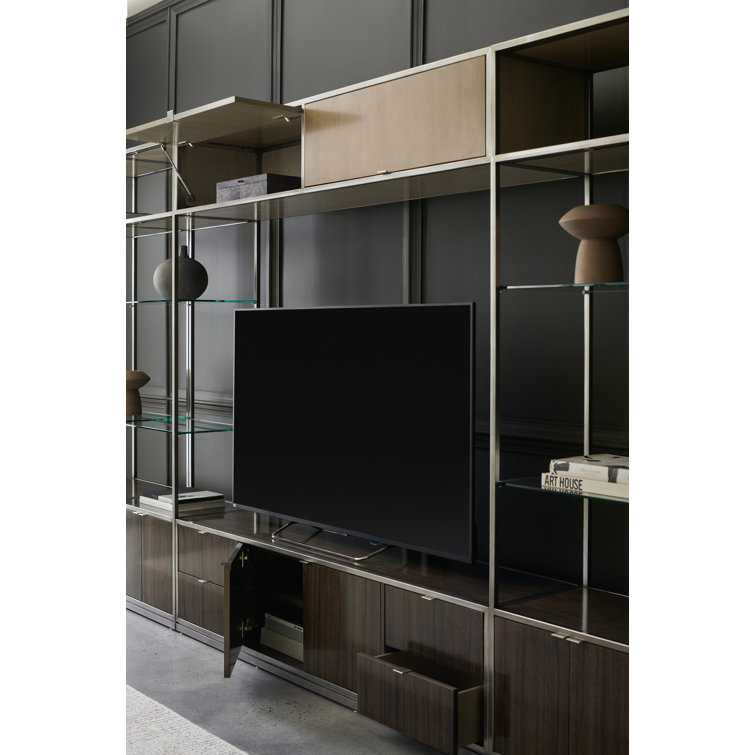 Sepia Thunder Wood and Glass Display Bookcase