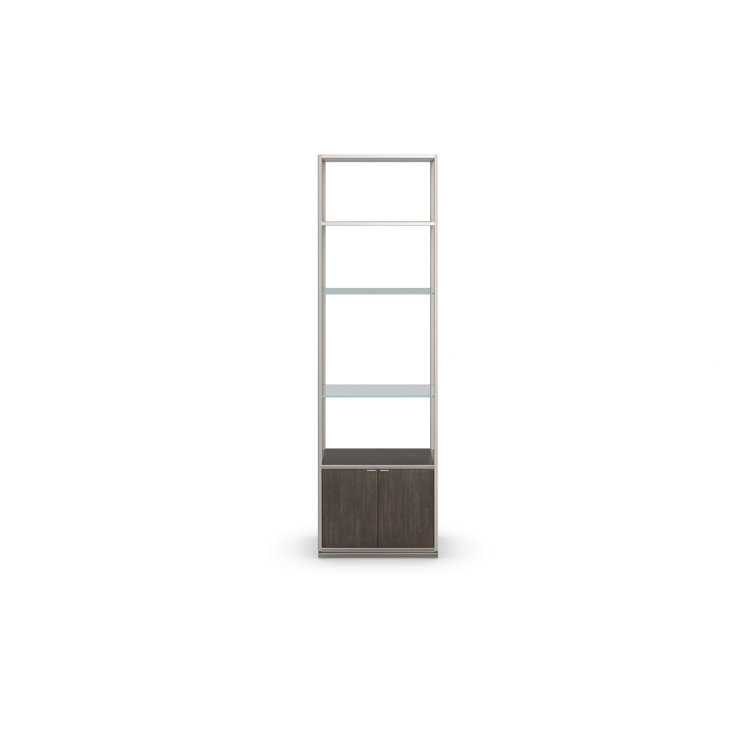 Sepia Thunder Wood and Glass Display Bookcase