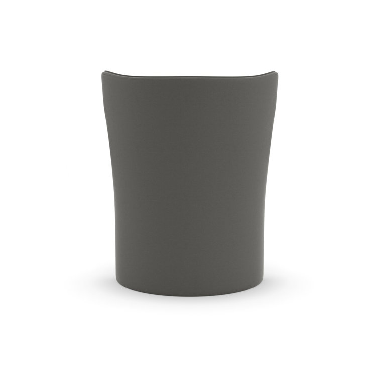 Gray Sueded Twill Transitional Wingback Accent Chair