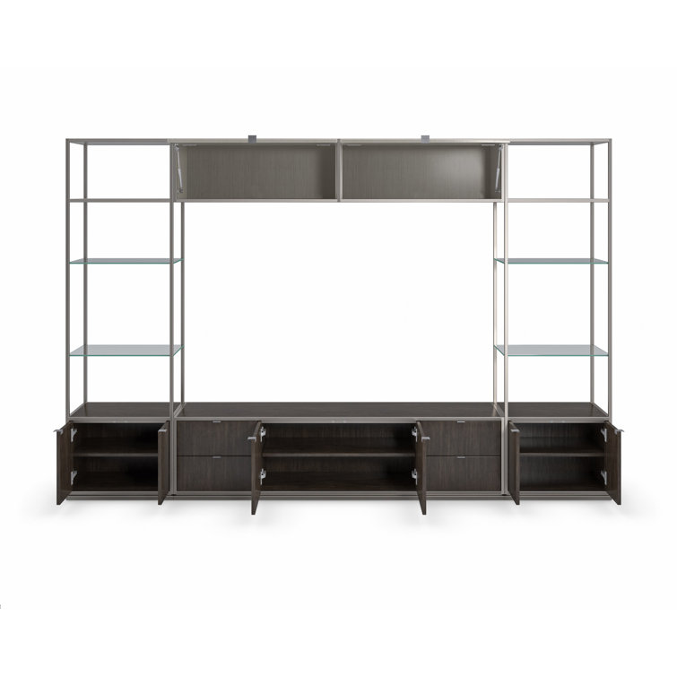 Sepia Thunder Wood and Glass Display Bookcase