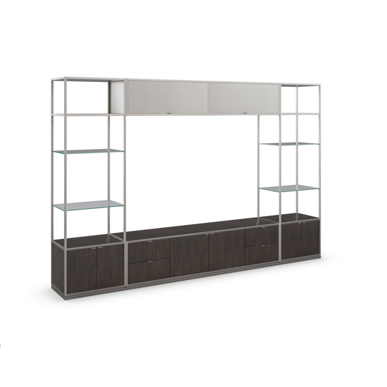 Sepia Thunder Wood and Glass Display Bookcase