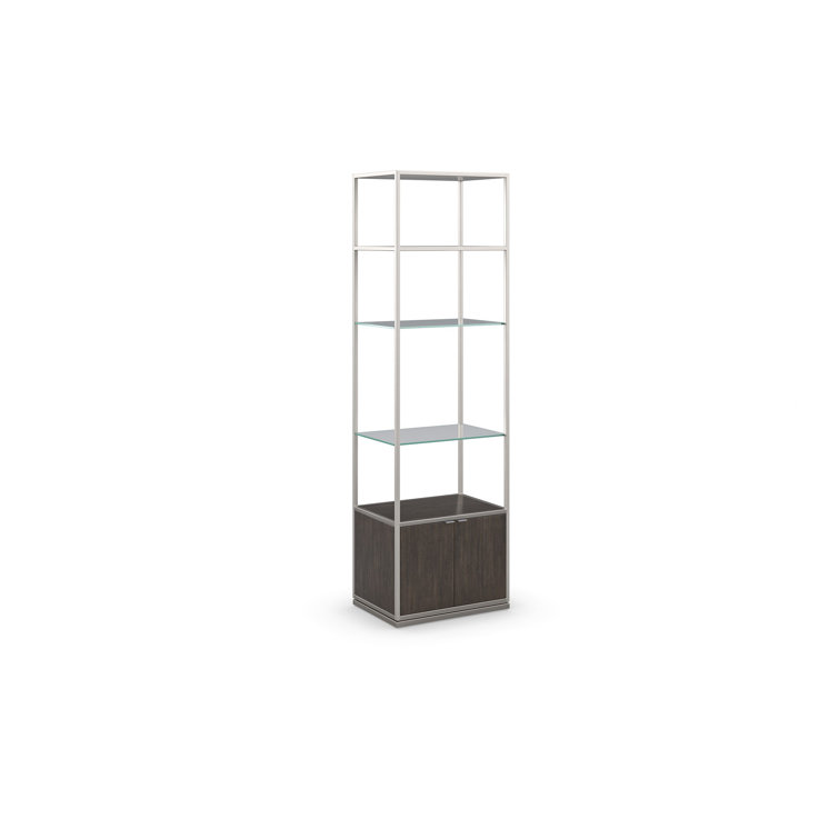 Sepia Thunder Wood and Glass Display Bookcase