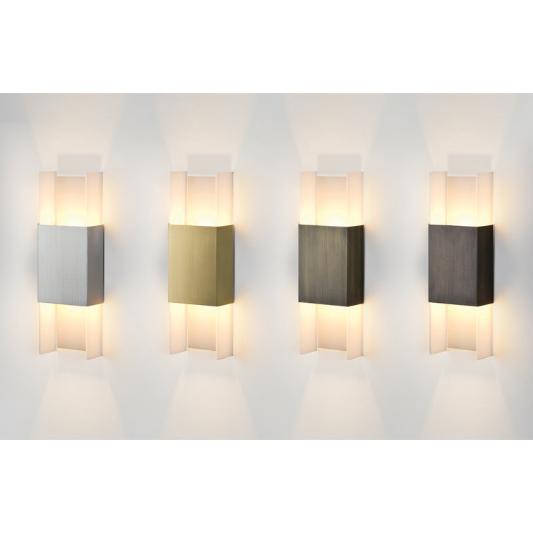 Eco-Friendly Dimmable Bronze Sconce with Frosted White Shade