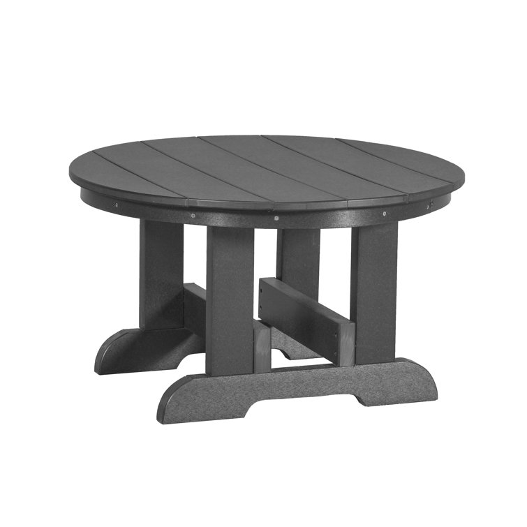 Dark Gray Round Outdoor HDPE Coffee Table