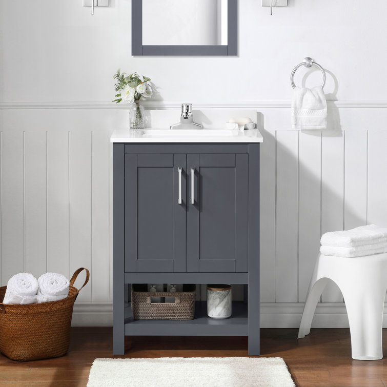Vegas 24" Dark Charcoal Freestanding Bathroom Vanity with Sink