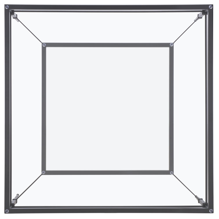Mieka Black Iron and Glass Square Coffee Table with Storage