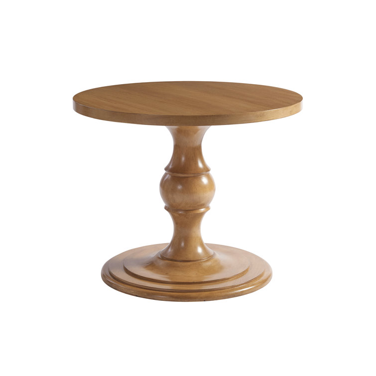 Sandstone Finish Round Wood Center Table