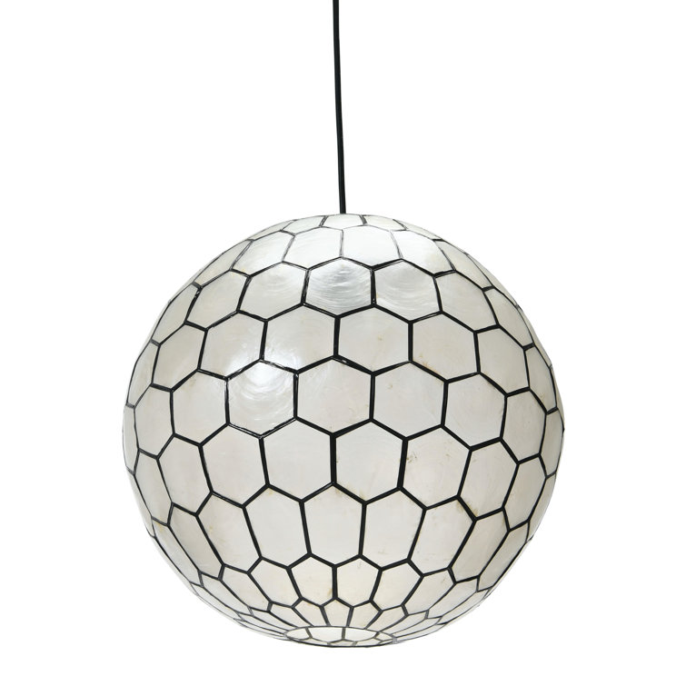 Black Capiz Globe Pendant Light with LED and Incandescent Options