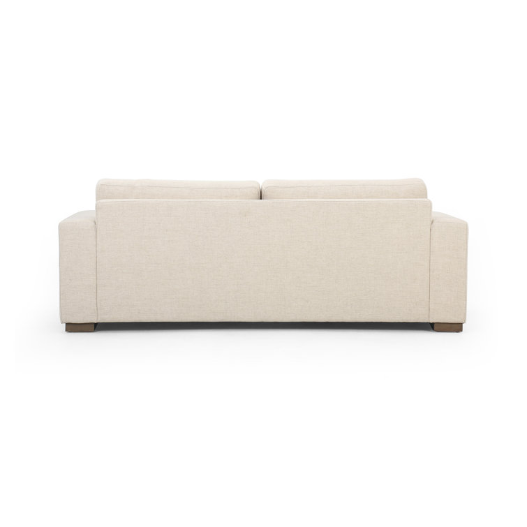 Thames Cream Performance Fabric Sofa with Washed Espresso Accents